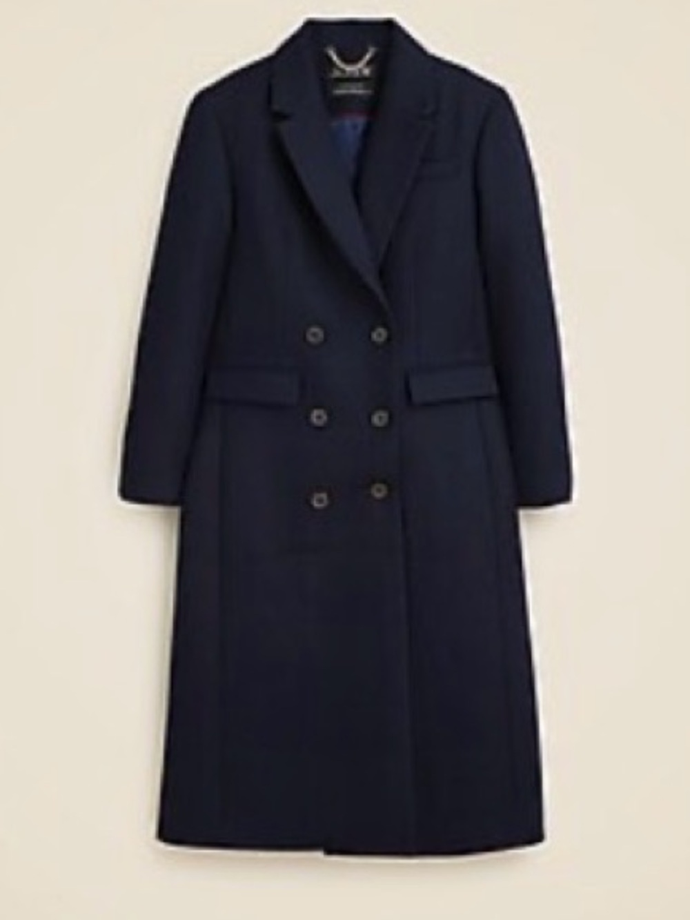 J. Crew Navy Double-Breasted Wool Coat